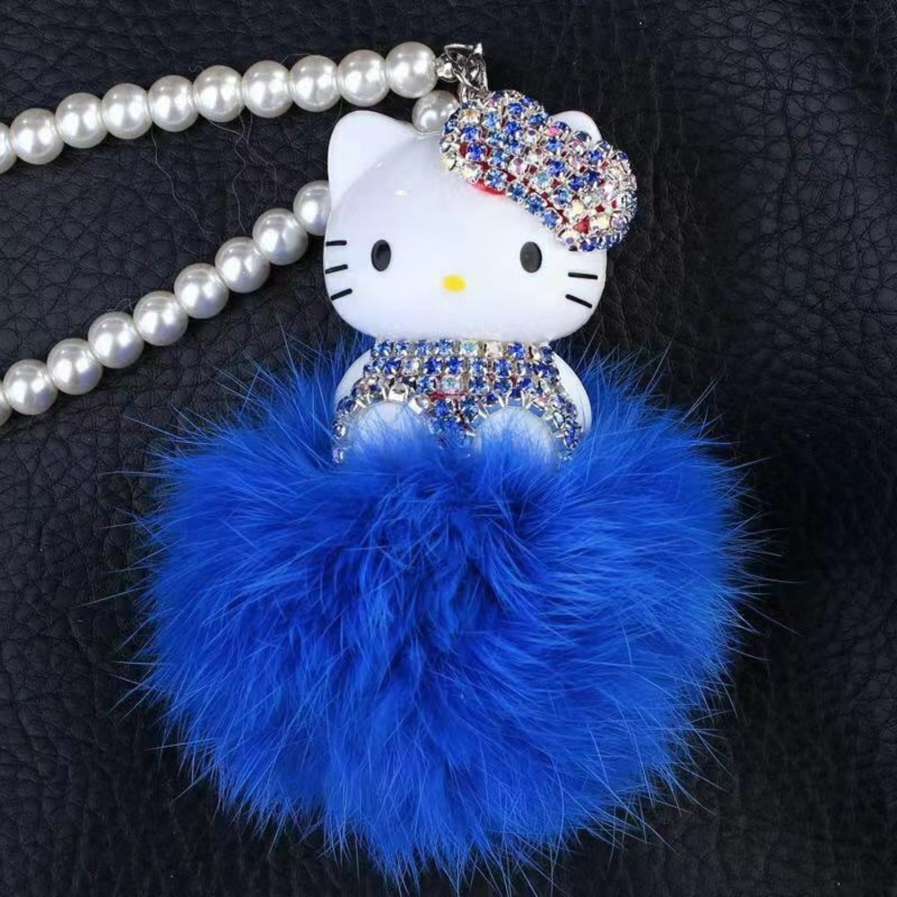 Rhinestone Hello Kitty Pompom Dangler - Picture 6 of 10
